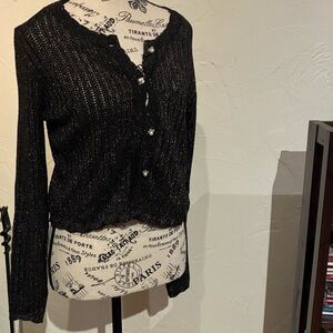 Taylor Women's Black Shimmer Cardigan